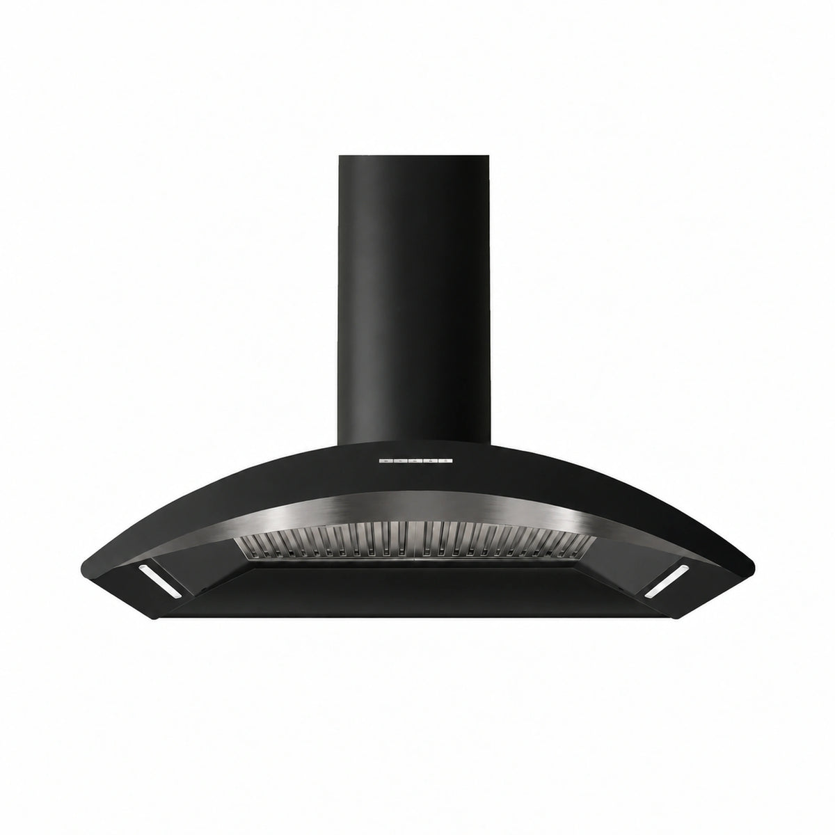 Wall mounted cooker hoods in gold, copper, gun metal and stainless steel tones