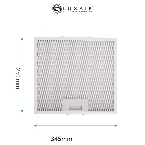 Metal Grease Filter 250mm x 345mm - Luxair Cooker Hoods Limited