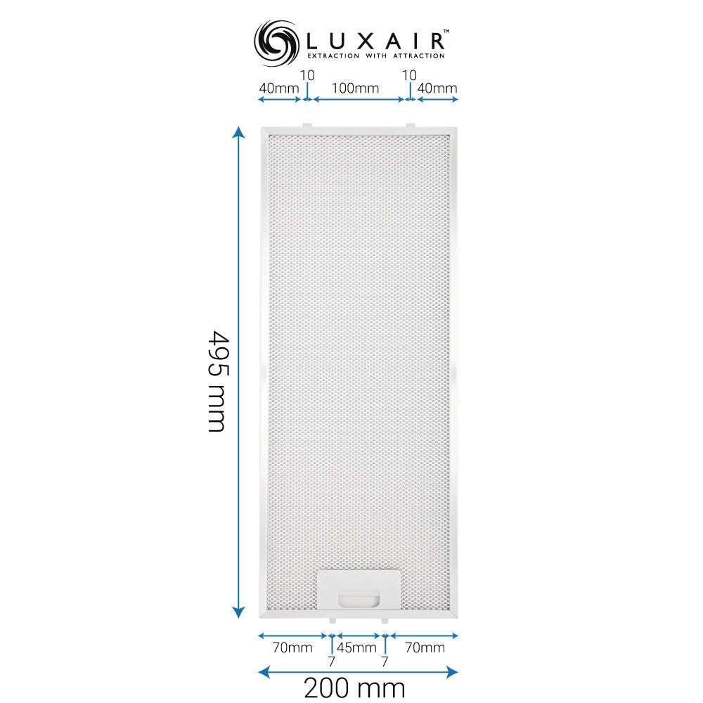 Metal Grease Filters - All Sizes - Luxair Cooker Hoods Limited