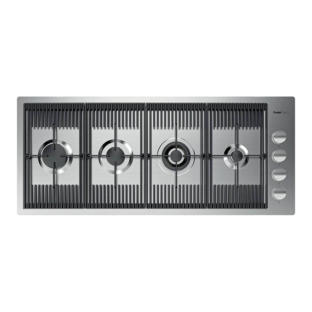 Luxury 4 burner gas hob with wok burner stainless steel