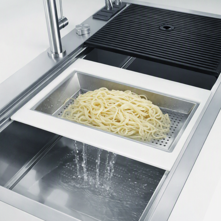 Milanello Sinks Sliding Colander Bowls