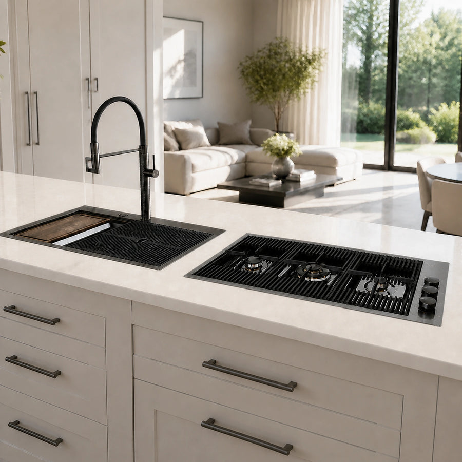 87cm - Milano Lusso 3 -Burner Gas Hobs - Luxair Cooker Hoods Limited