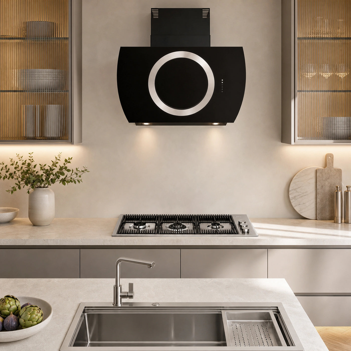 87cm gas hob Copper milano lusso ideal match the Como angled wall mounted cooker hoods and ilano sink