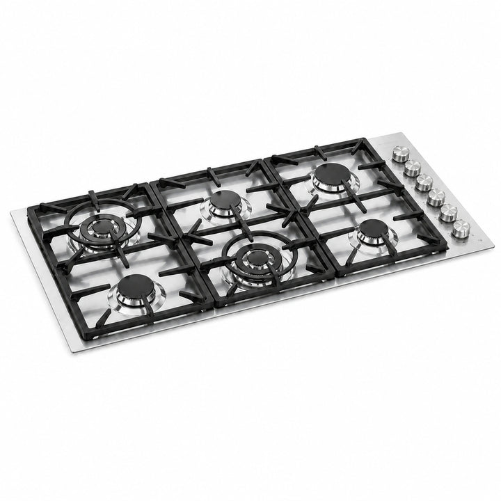 Milano Lusso 115cm 6 Burner Gas Hob - Stainless Steel, Gold, Copper or Gun Metal