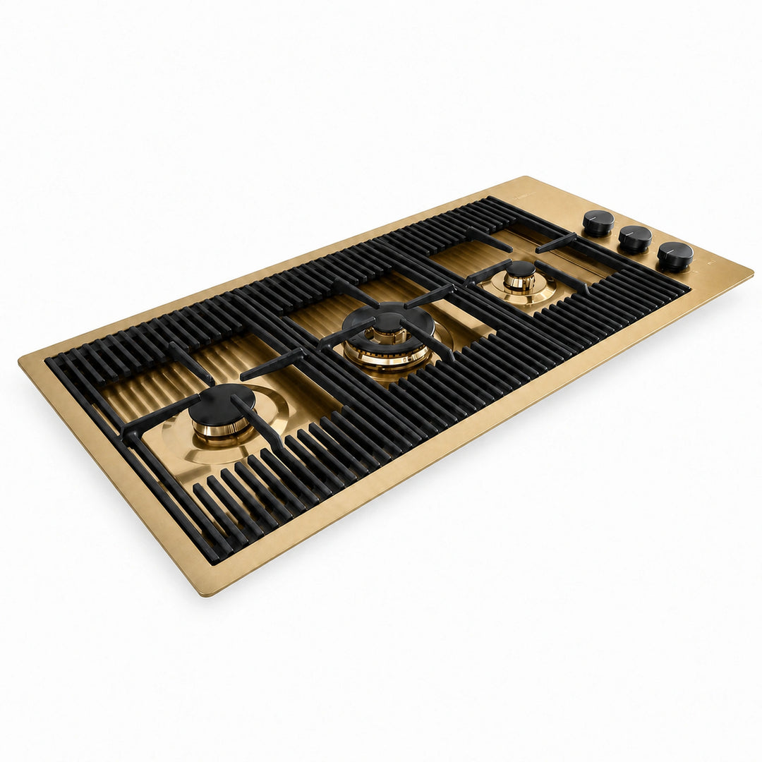 87cm - Milano Lusso 3 -Burner Gas Hobs Gold - Copper - Gun Metal - Stainless