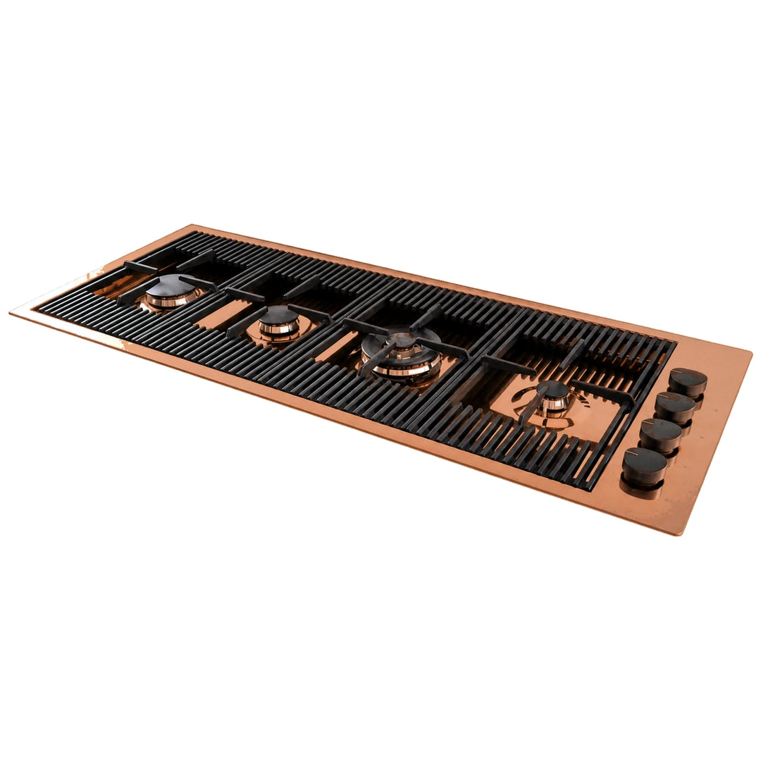 115cm - Milano Lusso 4-Burner Gas Hobs Gold - Copper - Gun Metal - Stainless Steel