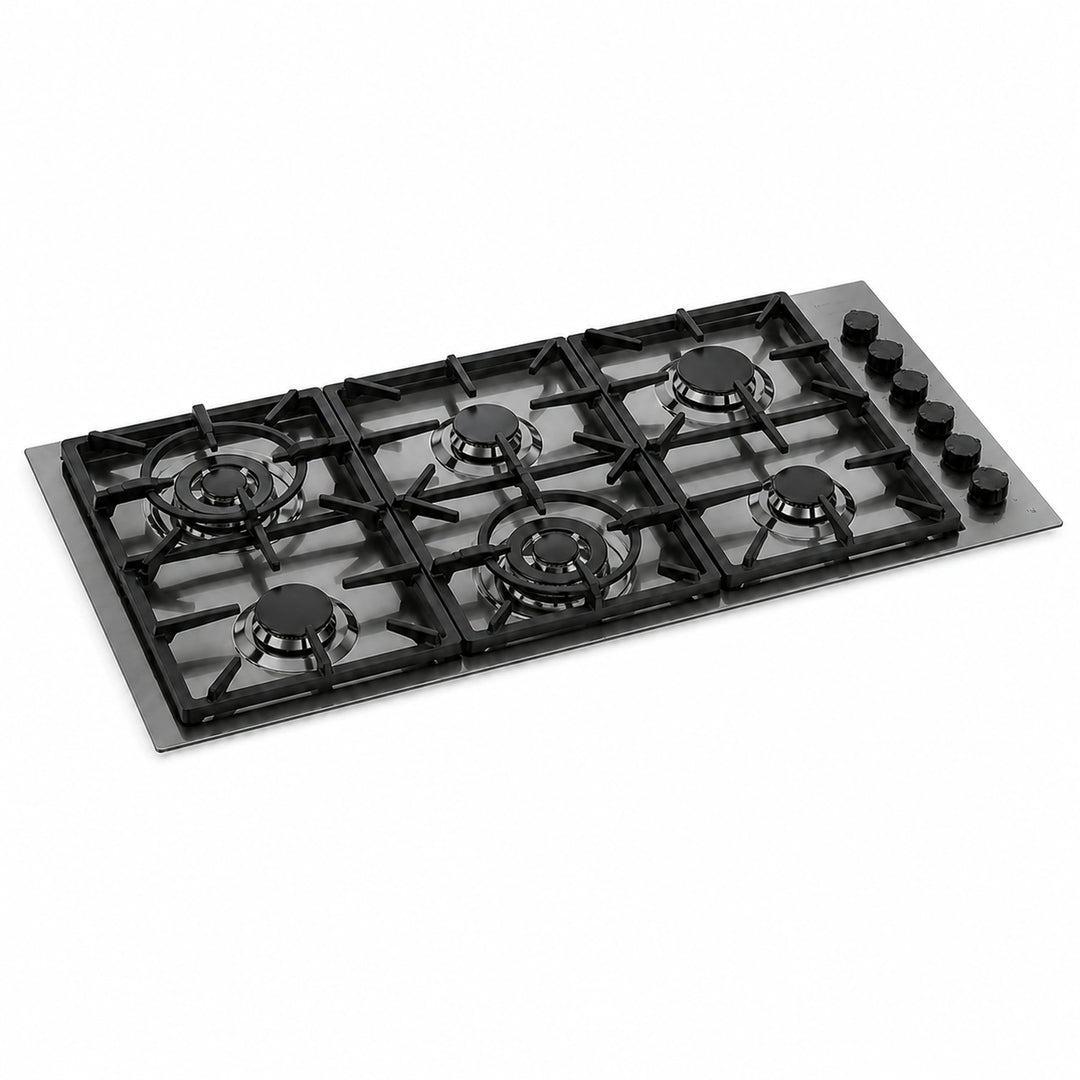 Milano Lusso 115cm 6 Burner Gas Hob - Stainless Steel, Gold, Copper or Gun Metal