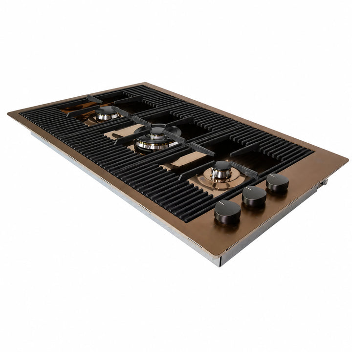 87cm - Milano Lusso 3 -Burner Gas Hobs Gold - Copper - Gun Metal - Stainless