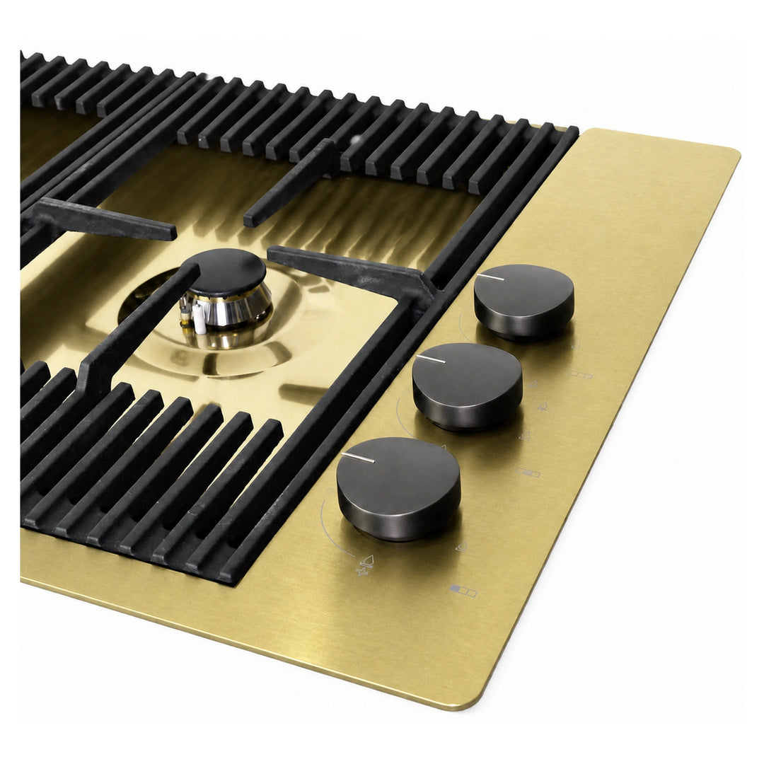 87cm - Milano Lusso 3 -Burner Gas Hobs Gold - Copper - Gun Metal - Stainless