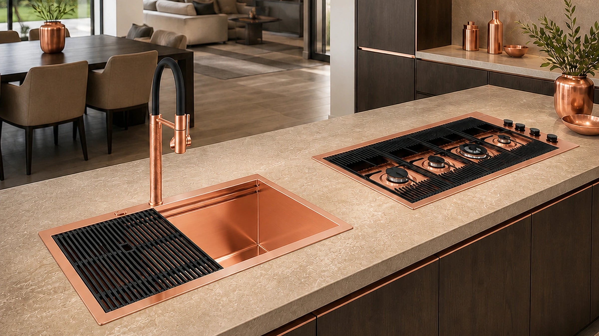 The Foster Milanello Workstation undermount sink is designed for seamless, high-end kitchen installations