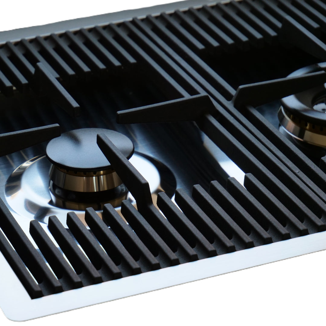 115cm - Milano Lusso 4-Burner Gas Hobs Gold - Copper - Gun Metal - Stainless Steel