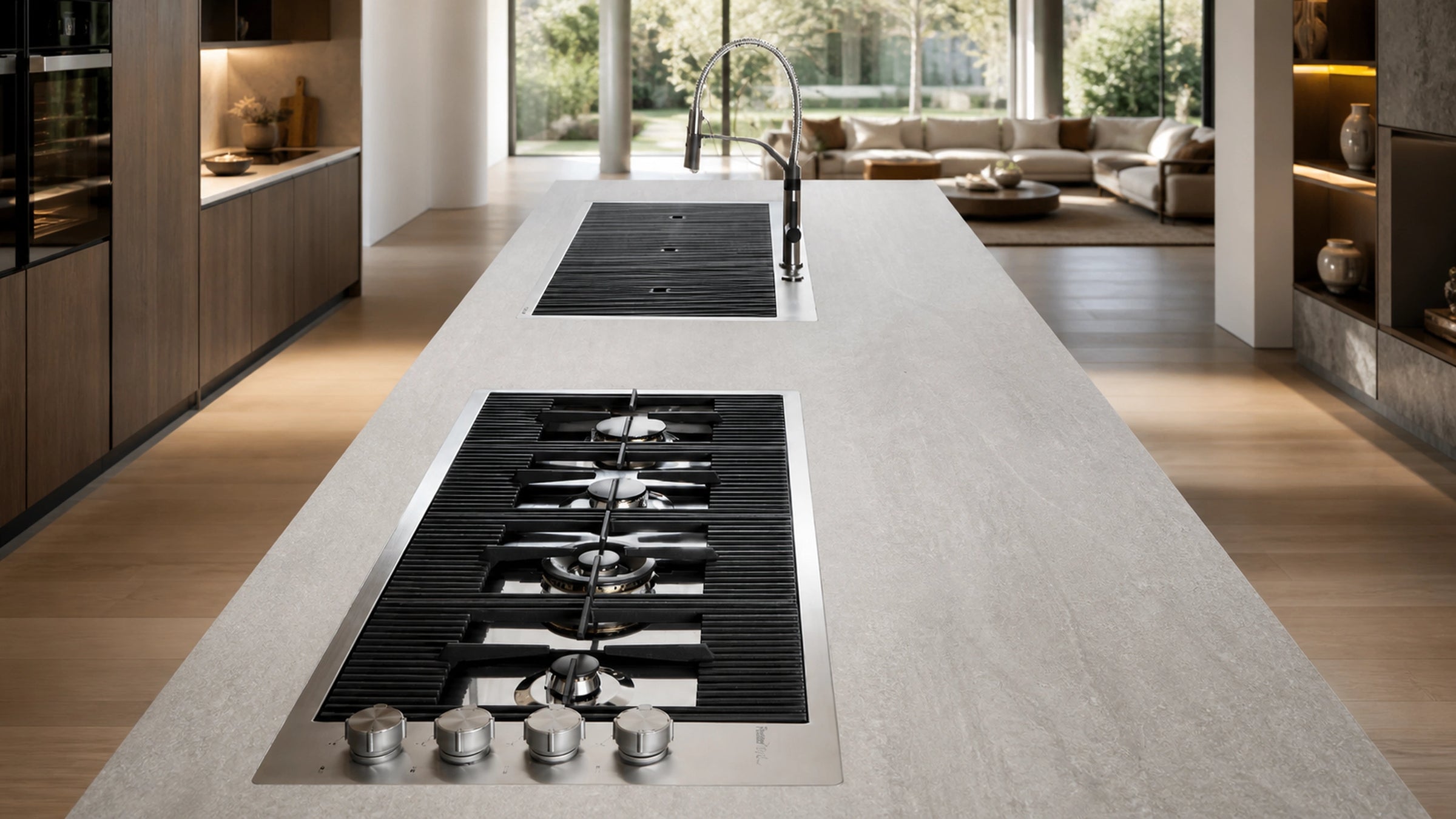 Milano lusso  burner gas hob with ilano sink and tap