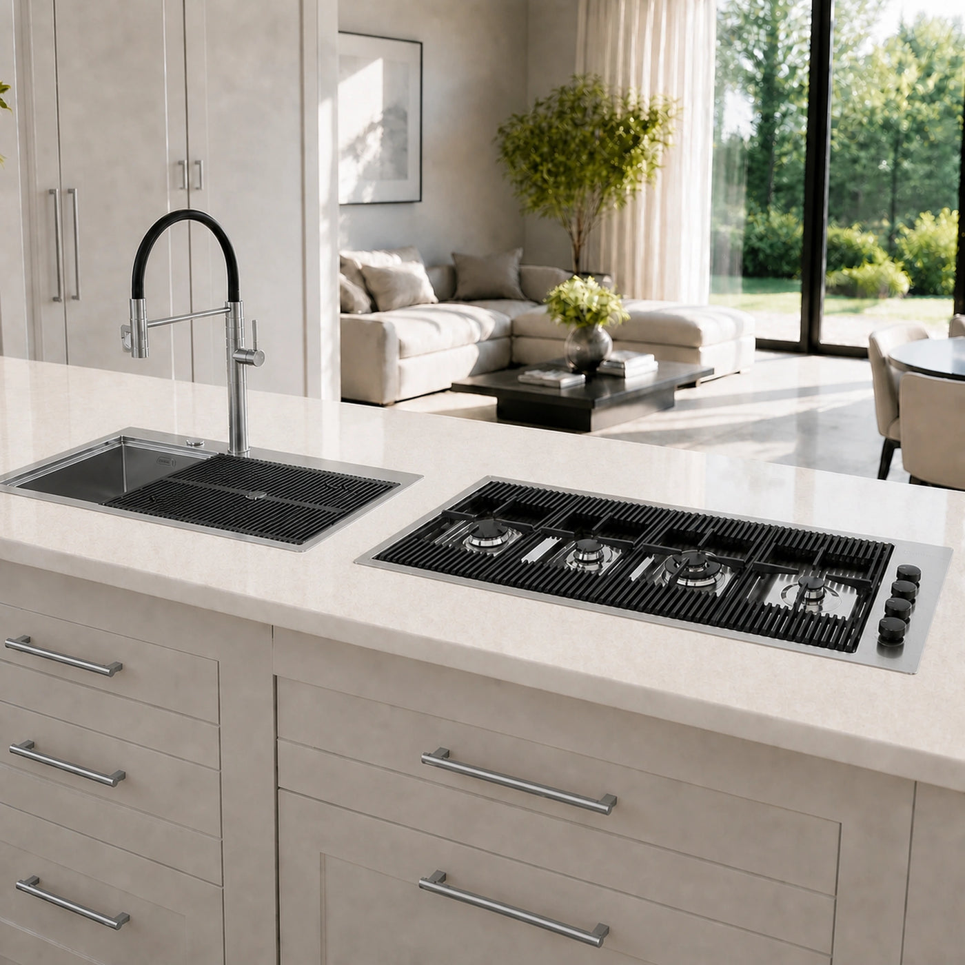115cm - Milano Lusso 4-Burner Gas Hobs Gold - Copper - Gun Metal - Stainless Steel - Image 14