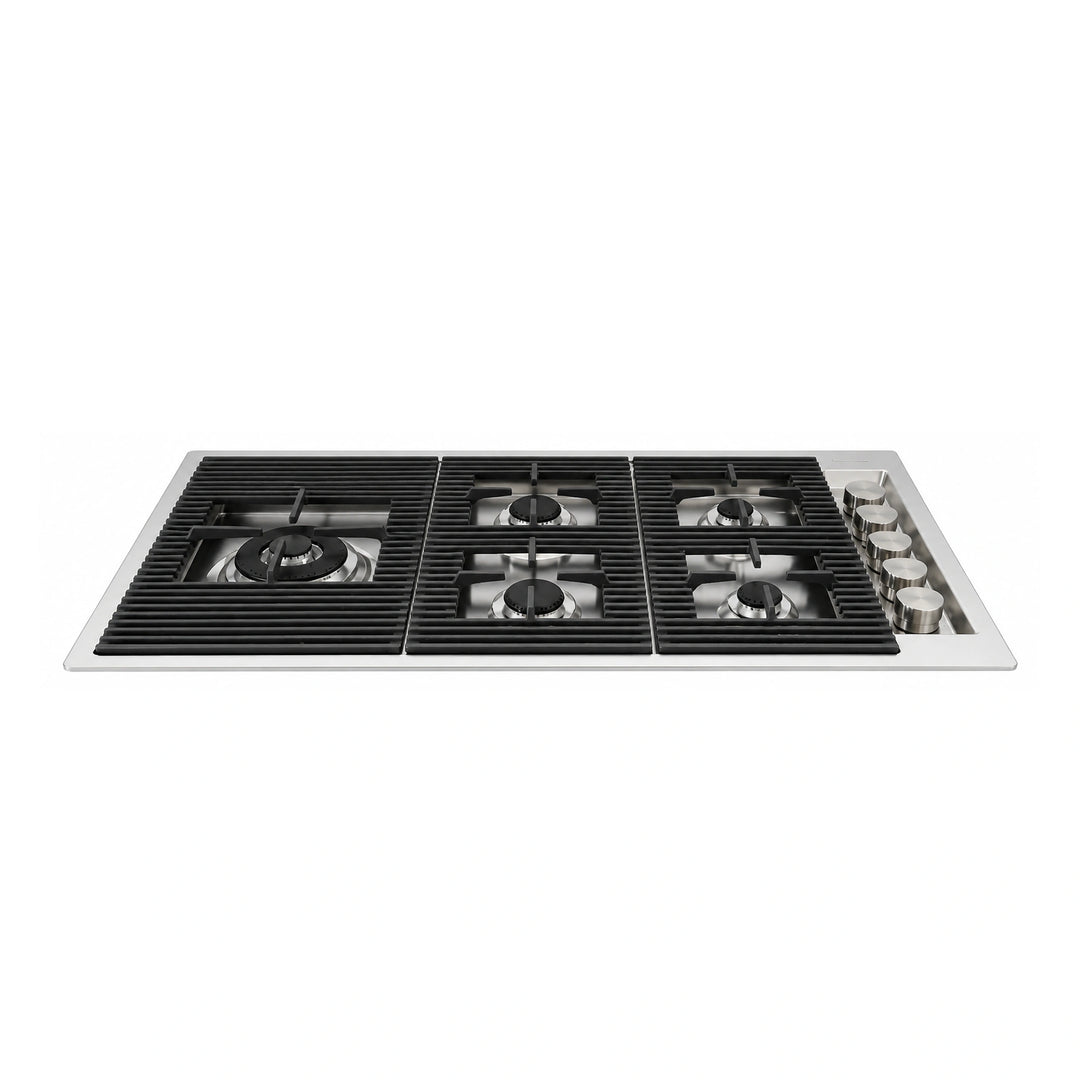 87cm - Milano Lusso 5-Burner Gas Hobs Gold - Copper - Gun Metal - Stainless - Flush Knobs