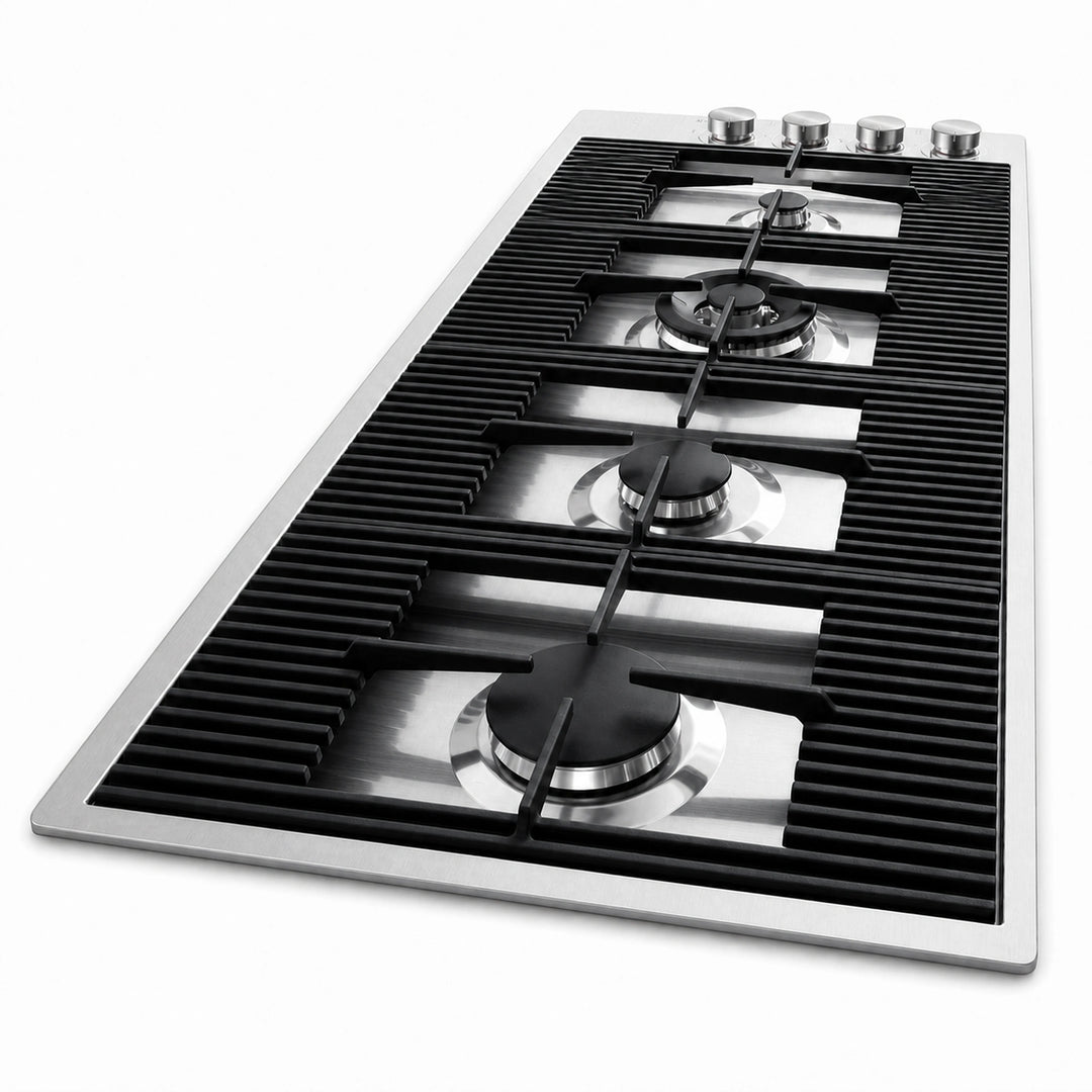 115cm - Milano Lusso 4-Burner Gas Hobs Gold - Copper - Gun Metal - Stainless Steel