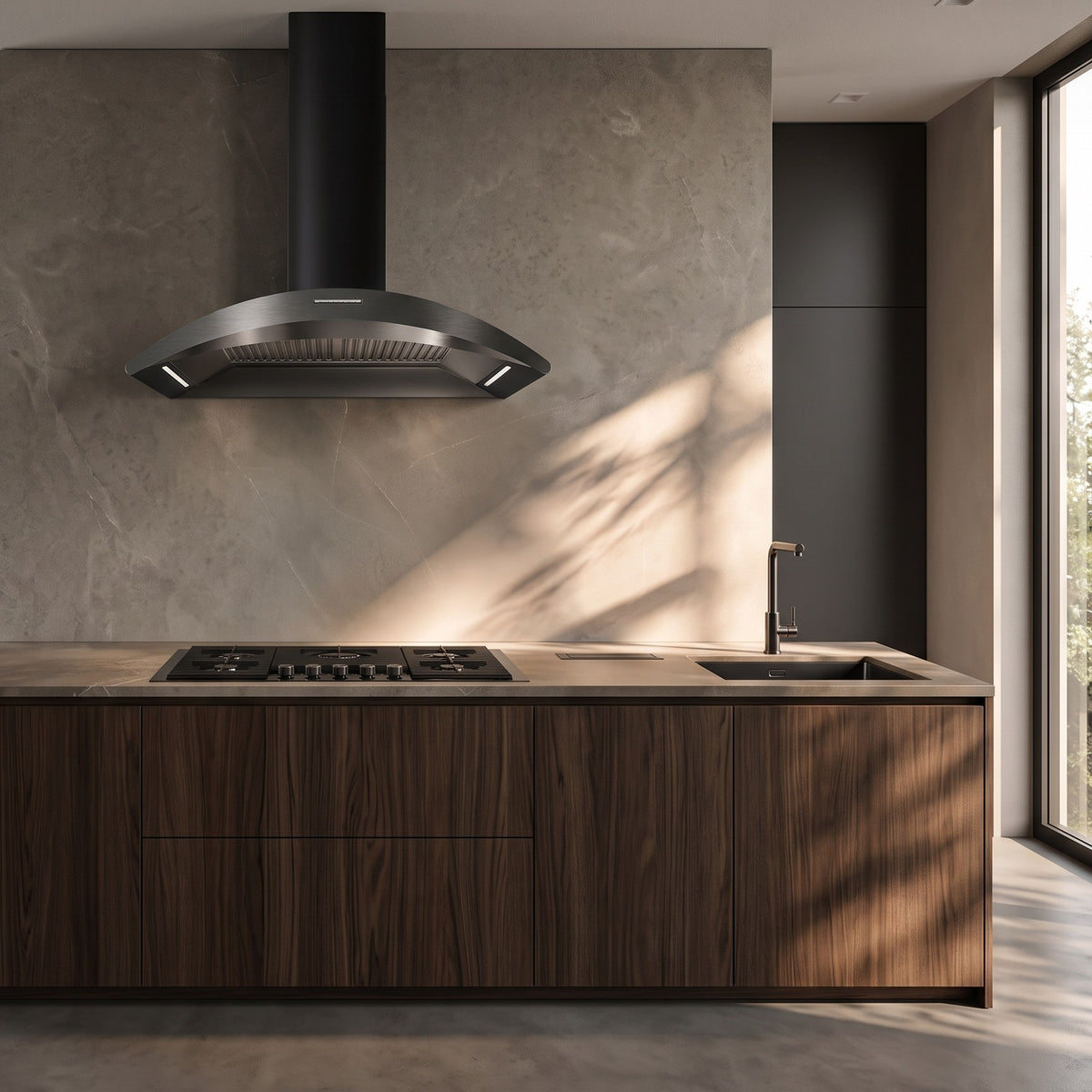 Gun Metal Finish, available with a matching Gun Metal Gas hob