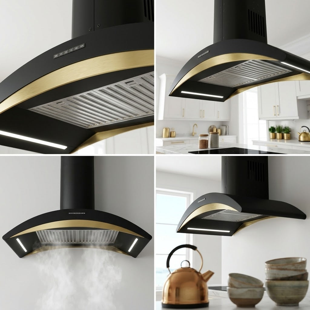 Monza - 90cm to 110cm Designer Curved Wall Cooker Hood - Image 8