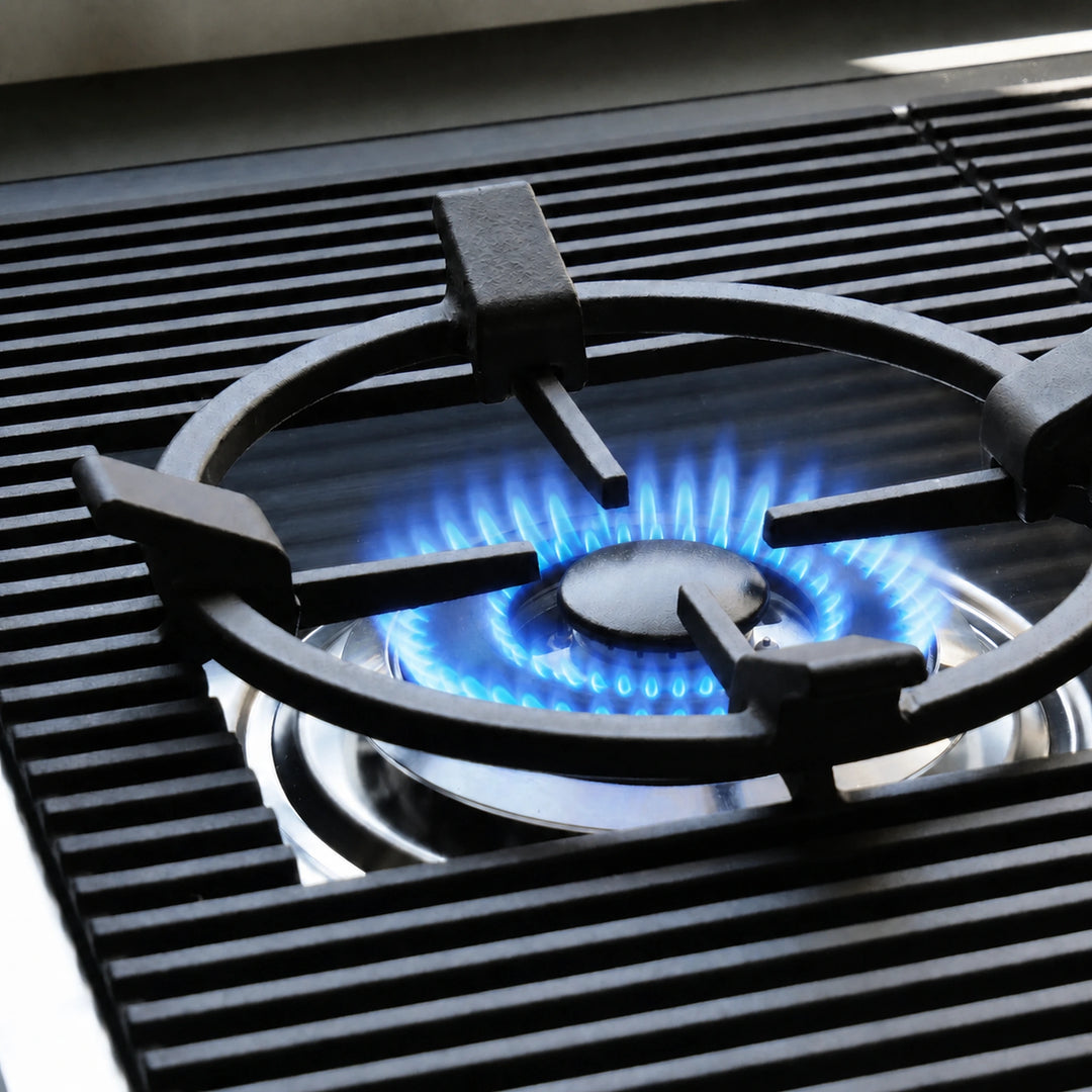 115cm - Milano Lusso 4-Burner Gas Hobs Gold - Copper - Gun Metal - Stainless Steel
