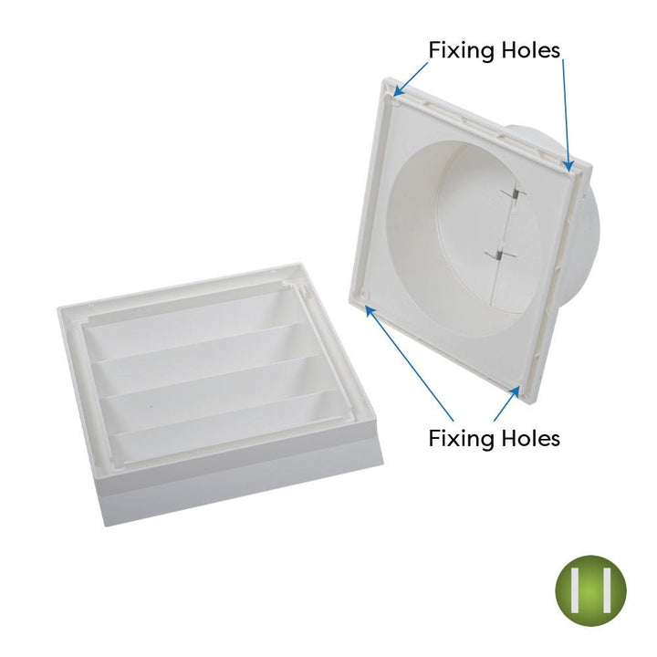 Louvred External Wall Vents - Various Colours - Luxair Cooker Hoods Limited