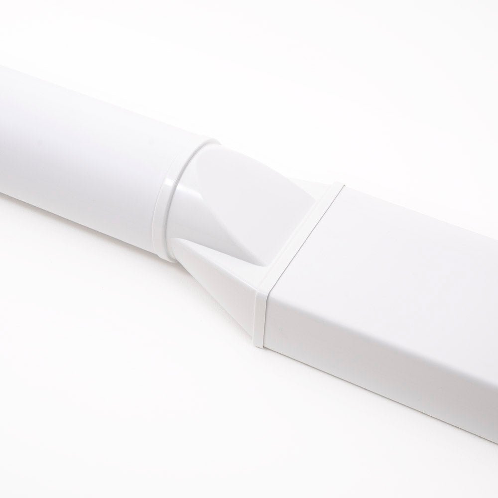 Round To Flat 220mm x 90mm Horizontal Connector - Luxair Cooker Hoods Limited