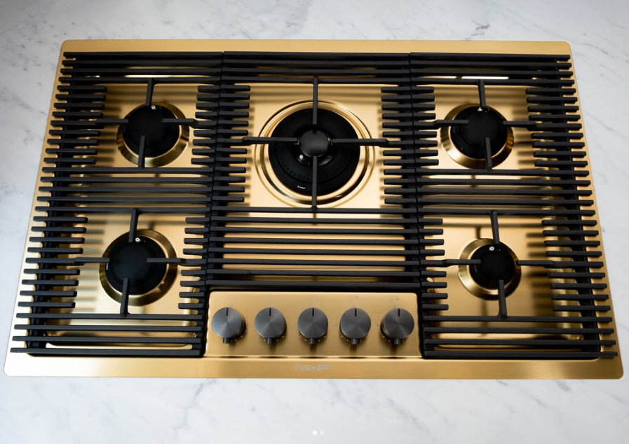 Gold PVD Finish with heavy duty cast iron Grids and flush finish 