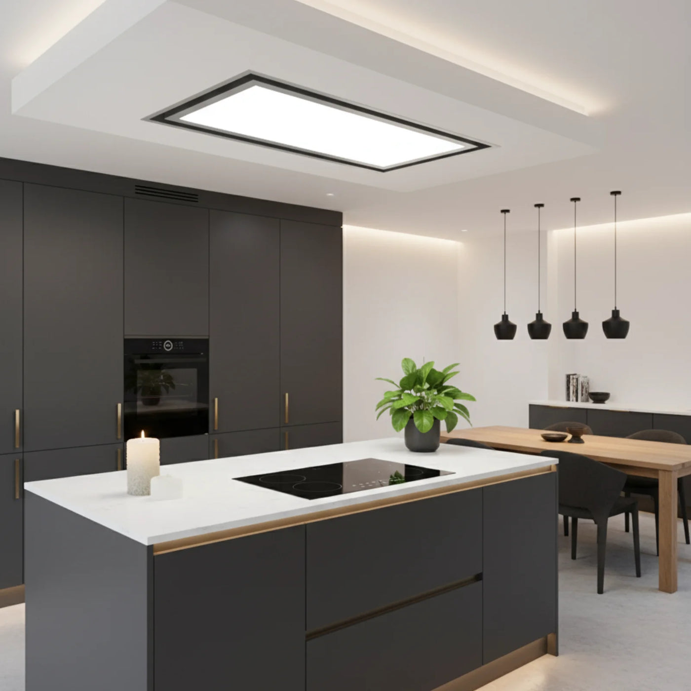 Tolvi 120cm x 50cm full led door stainless steel surround frame lowered custom built box mounted