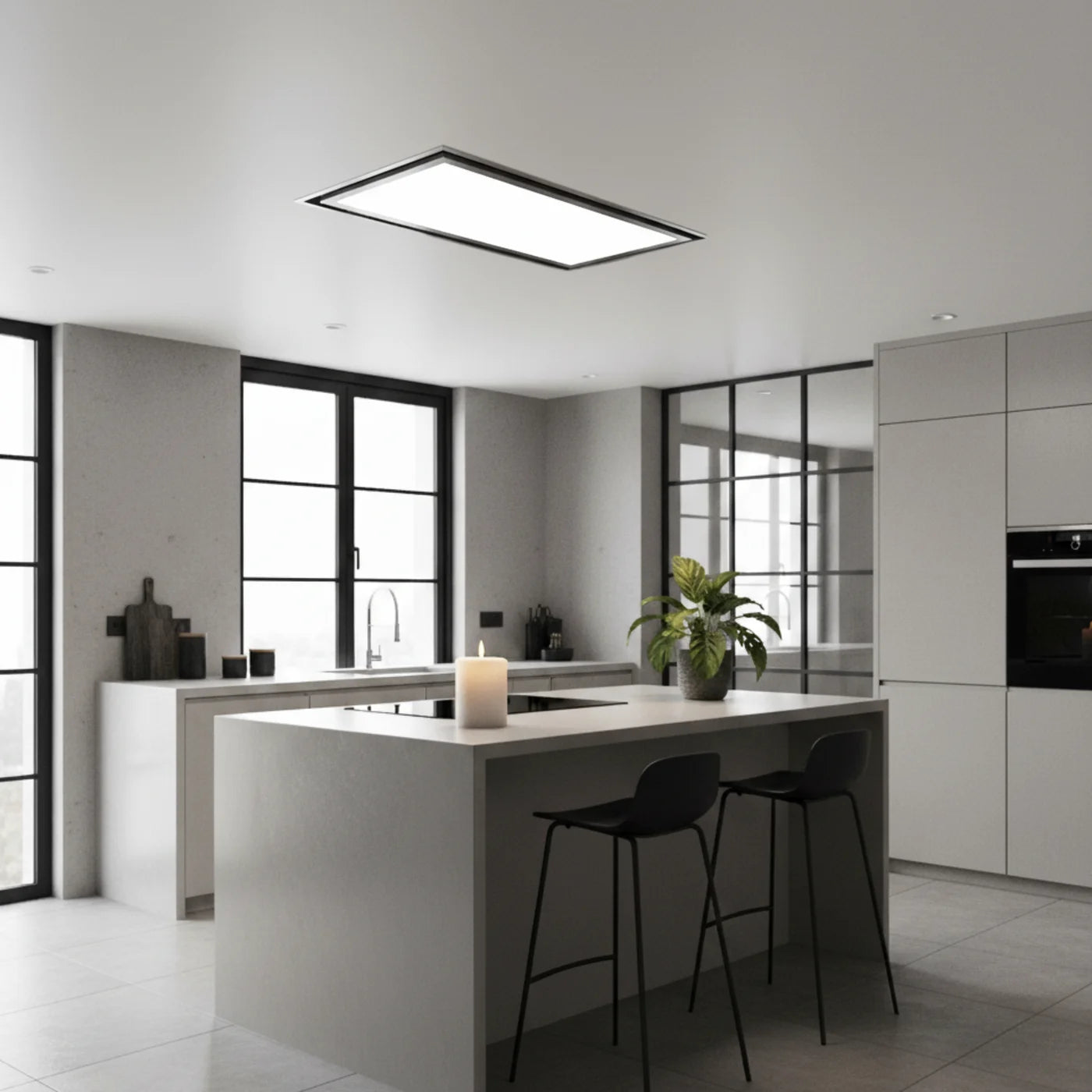 Tolvi 90cm x 50cm full led door stainless steel surround frame flush mounted