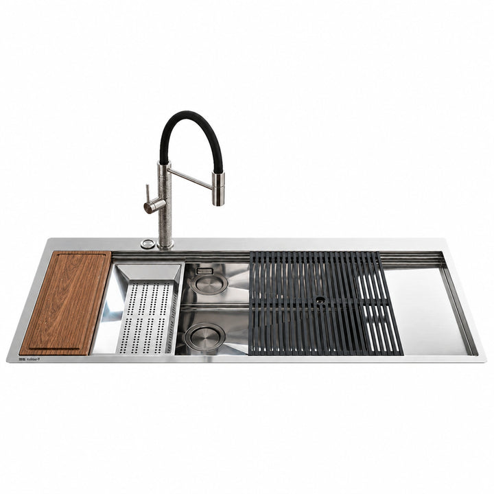 80cm Milanello Workstation Sinks - Top Mounted Or Flush Mounted -  Left Or Right Bowl Options