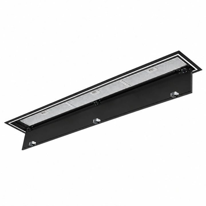 ceiling cooker hood matte black 180cm x 30cm wide