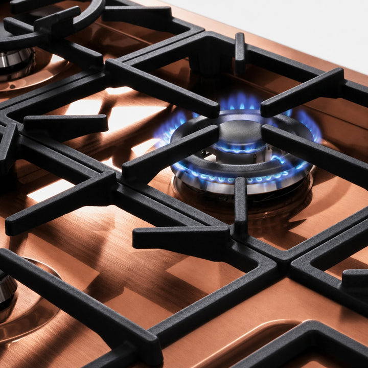 Milano Lusso 115cm 6 Burner Gas Hob - Stainless Steel, Gold, Copper or Gun Metal