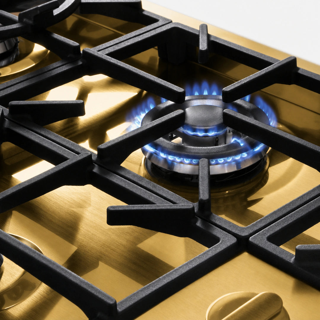 Milano Lusso 115cm 6 Burner Gas Hob - Stainless Steel, Gold, Copper or Gun Metal