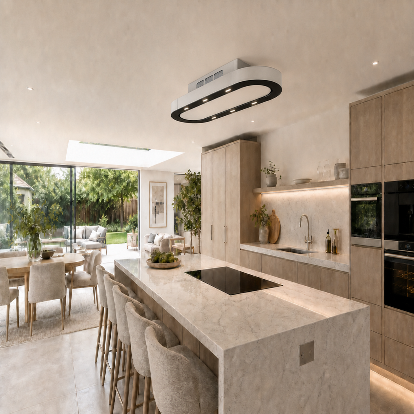 Blend in stand out with the powerful clean air designer recirculating ceiling extractor 
