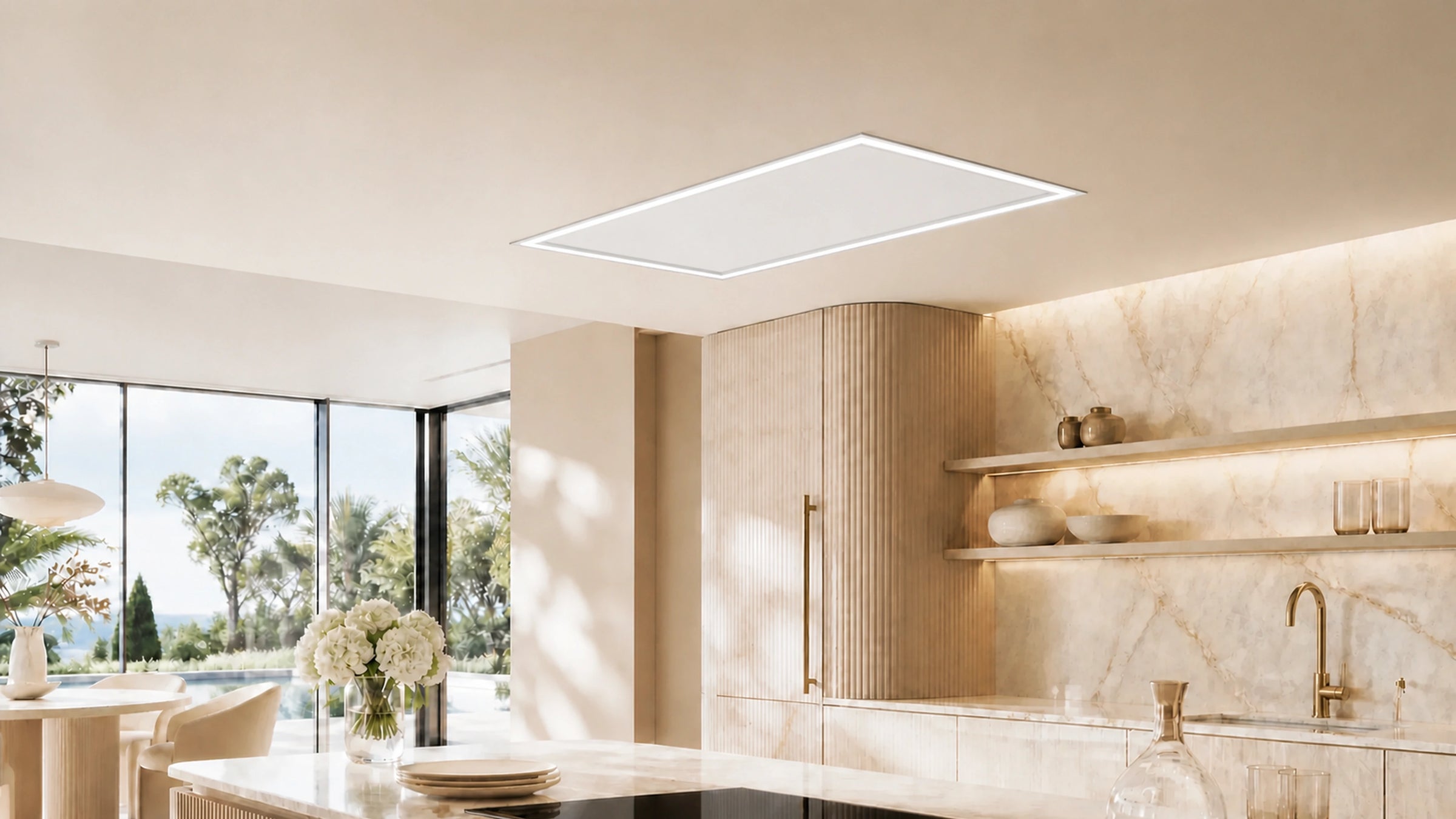 modern kitchen ceiling cooker hoods white