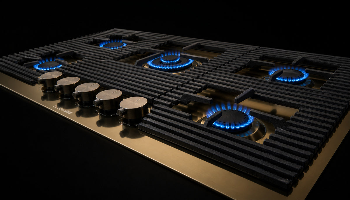 Luxury gas hobs unique PVD steel collection 