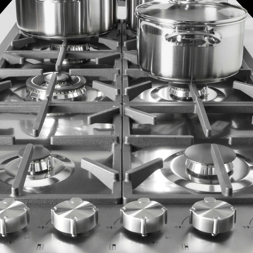 Milano Lusso 115cm 6 Burner Gas Hob - Stainless Steel, Gold, Copper or Gun Metal