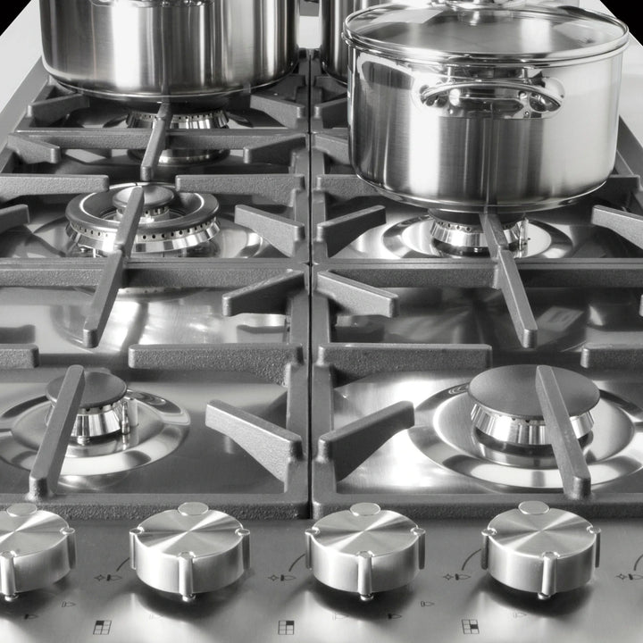 Milano Lusso 115cm 6 Burner Gas Hob - Stainless Steel, Gold, Copper or Gun Metal