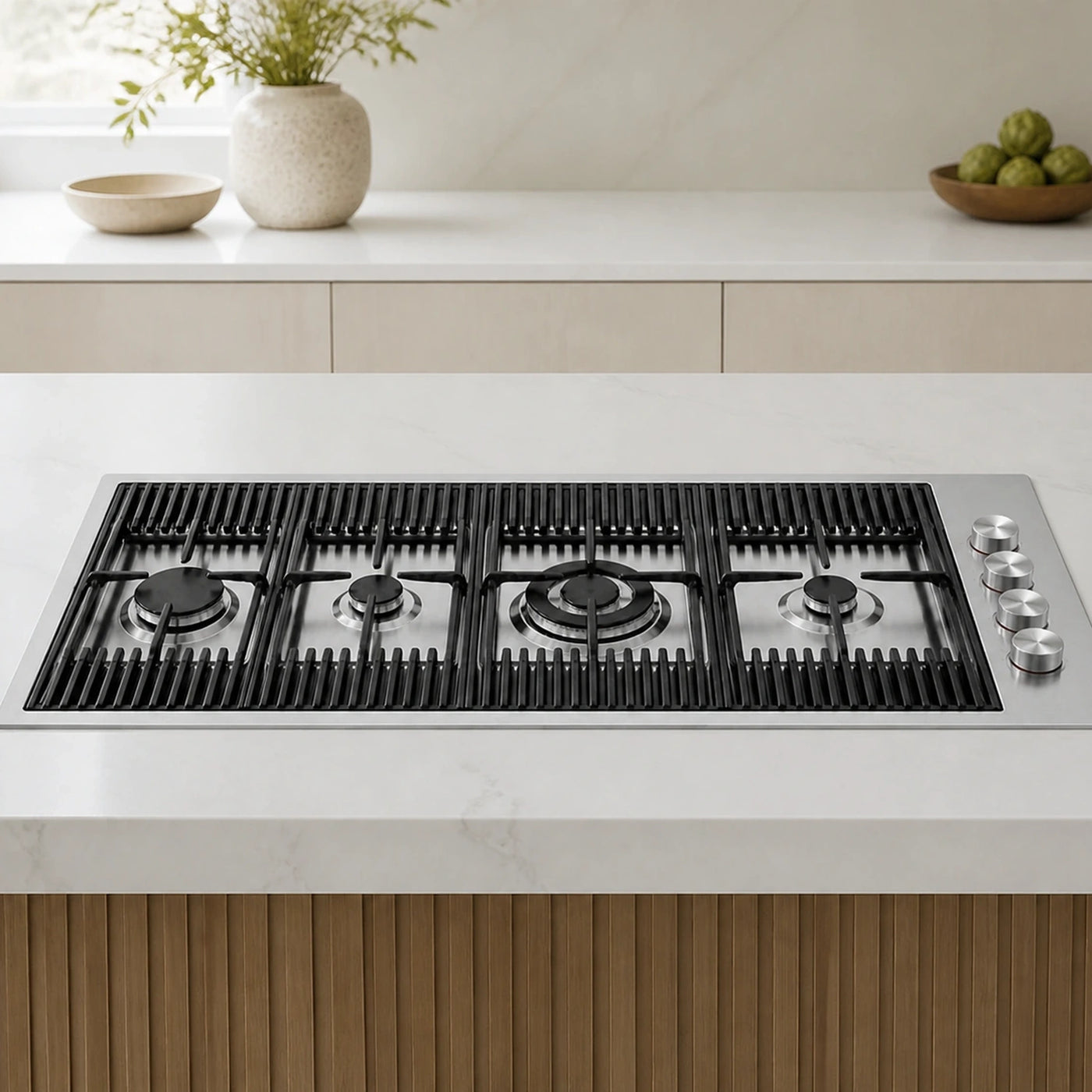 Milano lusso 115cm gas hob with rapid wok burner 
