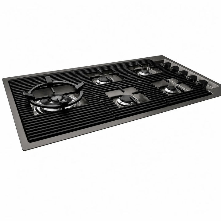 87cm - Milano Lusso 5-Burner Gas Hobs Gold - Copper - Gun Metal - Stainless - Flush Knobs