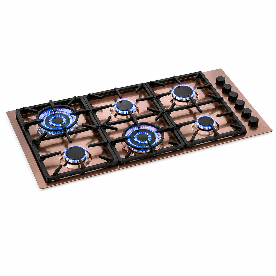 Milano Lusso 115cm 6 Burner Gas Hobs (2 x Wok Burners) - Luxair Cooker Hoods Limited