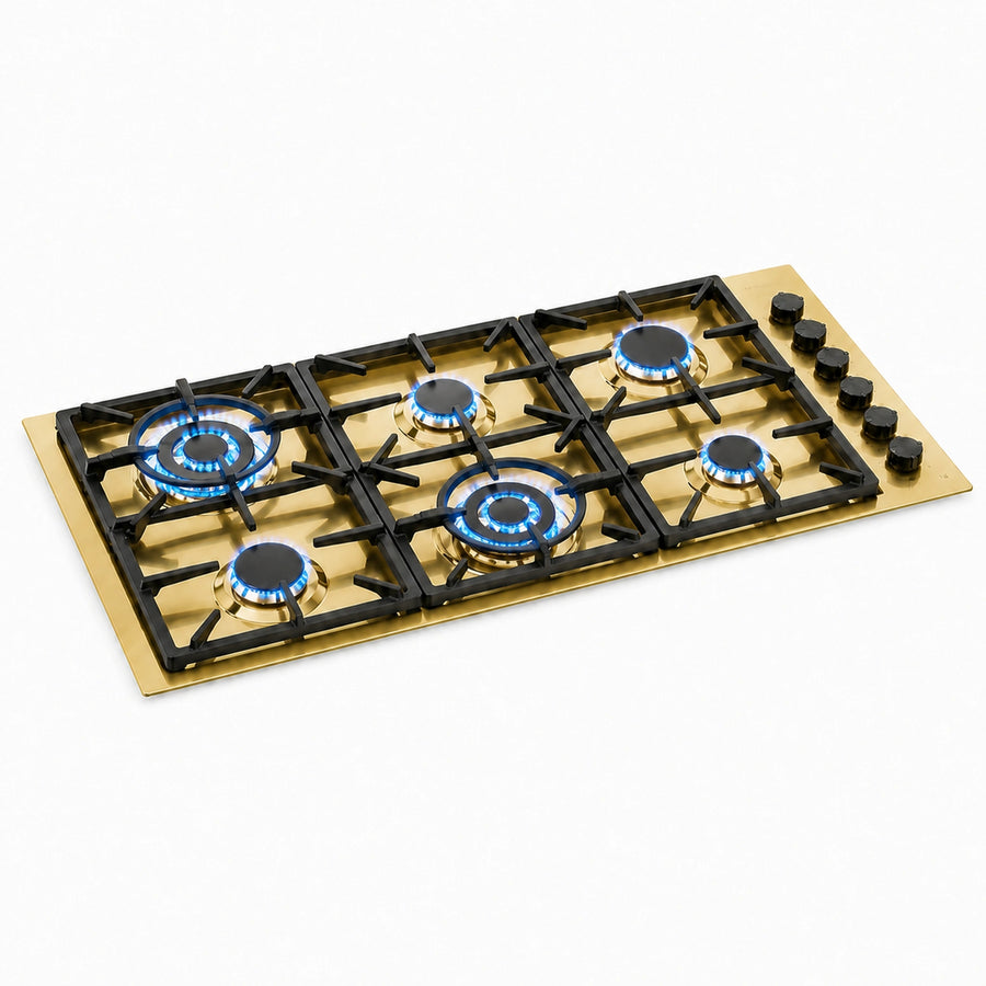 Milano Lusso 115cm 6 Burner Gas Hobs (2 x Wok Burners)