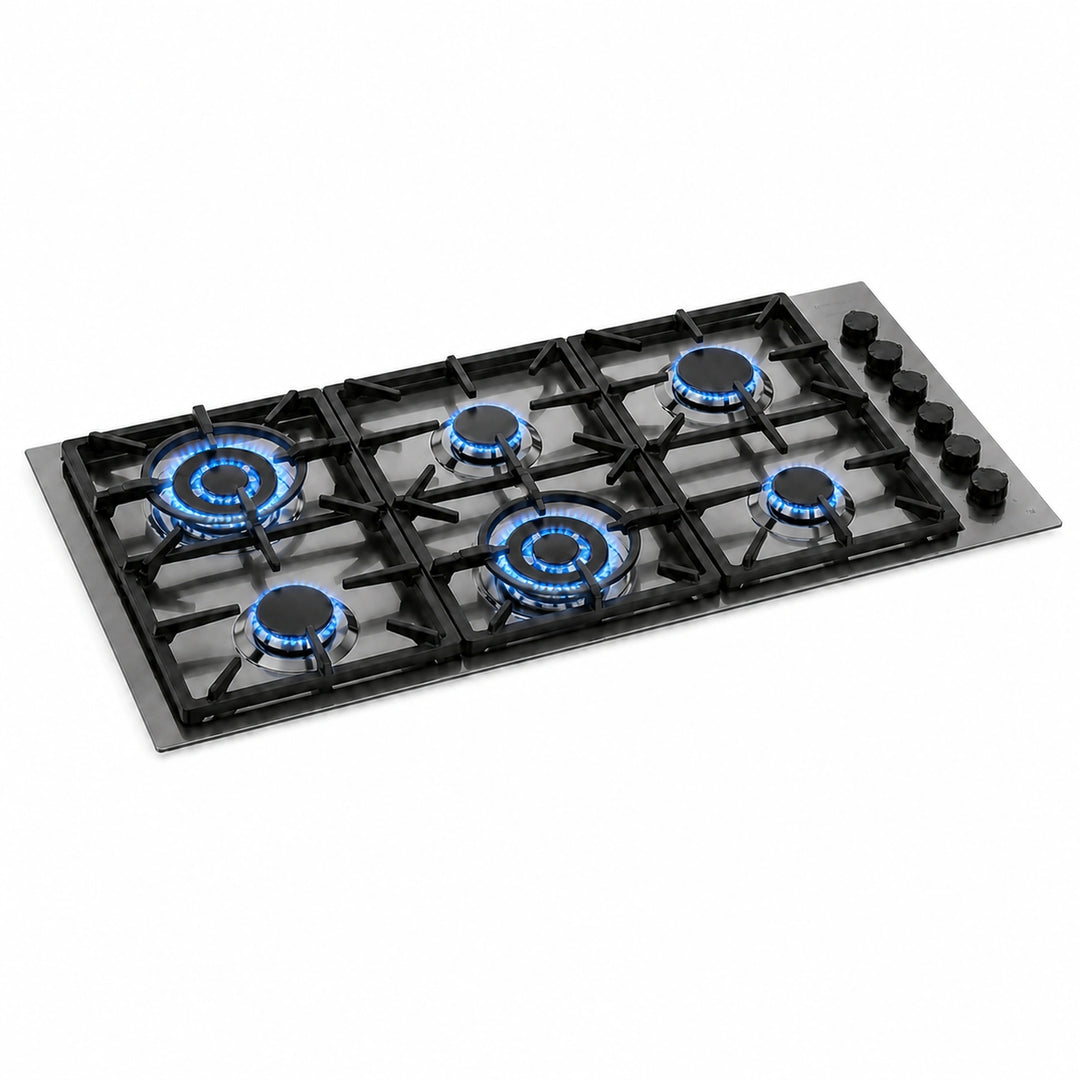 Milano Lusso 115cm 6 Burner Gas Hobs (2 x Wok Burners) - Luxair Cooker Hoods Limited