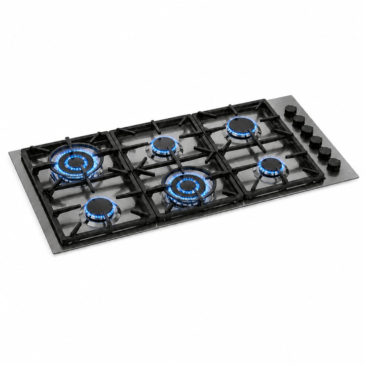 Milano Lusso 115cm 6 Burner Gas Hobs (2 x Wok Burners) - Luxair Cooker Hoods Limited