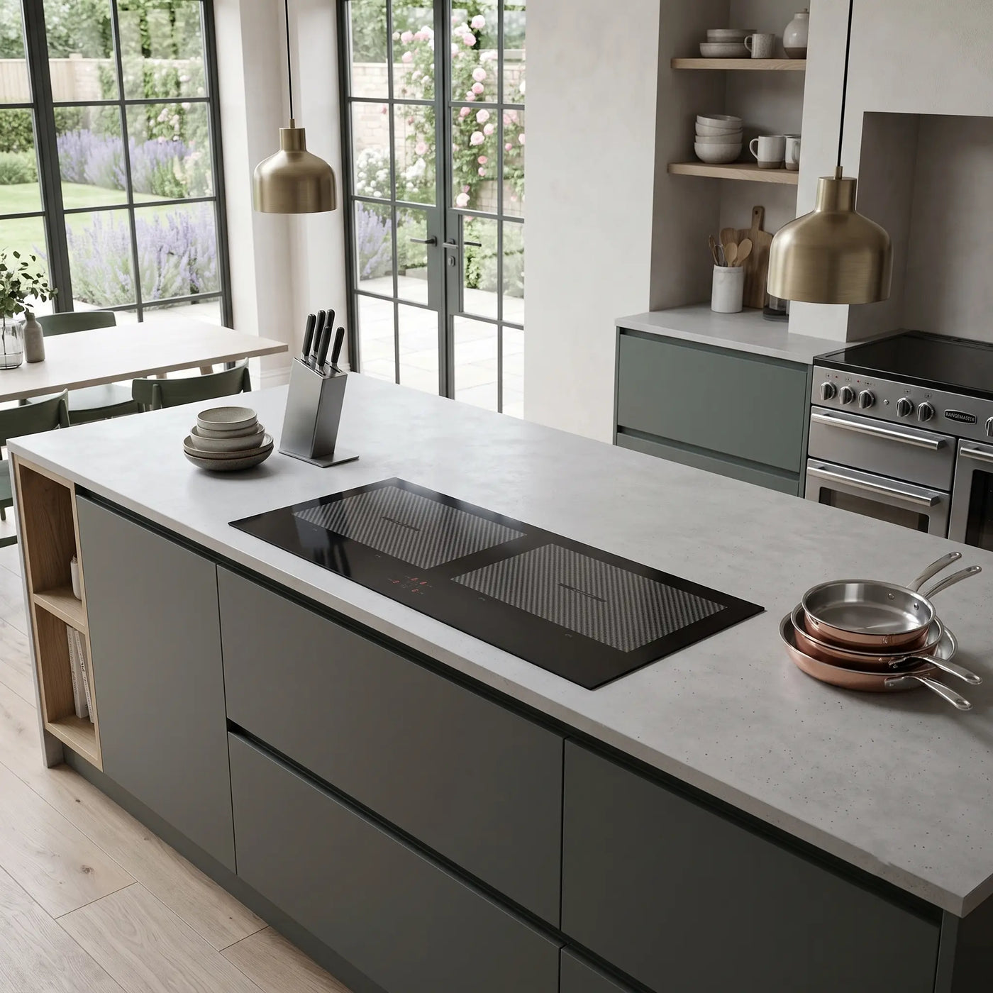 Panoramic Induction hob featuring a 350mm shallow depth for maximum Counter space