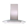 90cm Curved Glass Island Cooker Hood Stainless Steel