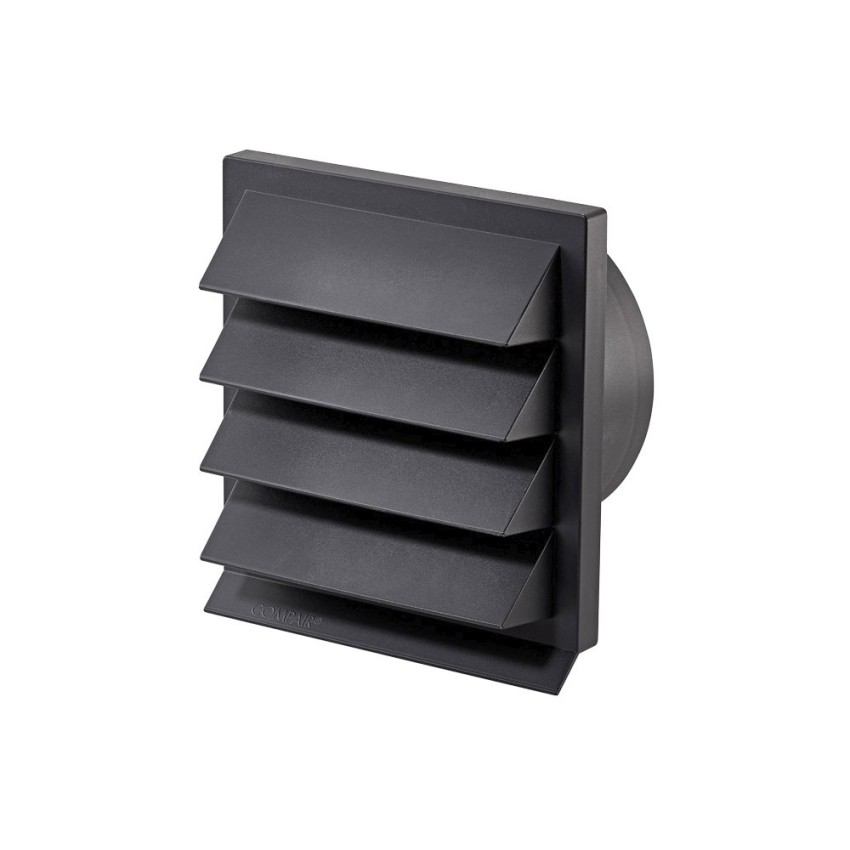 125mm 5" Dark Grey Louvered Wall Vent Grille - Anthracite