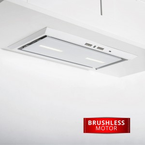 72cm Canopy Plus Canopy Extractor White Glass