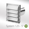 125mm Stainless Steel Louvered Wall Grille 