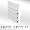 Universal 100mm, 125mm or 150mm Louvred Wall Vent 