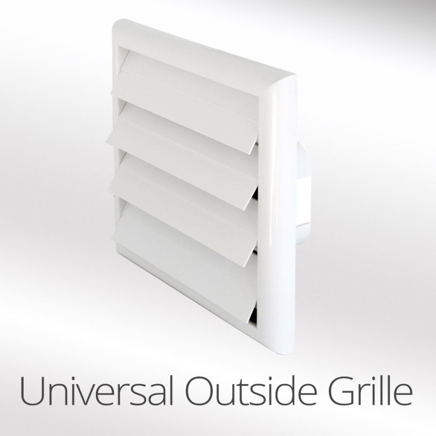 Universal 100mm,125mm or 150mm Louvred Wall Vent 