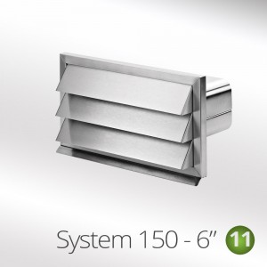 150mm Rectangular Stainless Steel Wall Vent - Rust Proof - 220mm x 90mm 